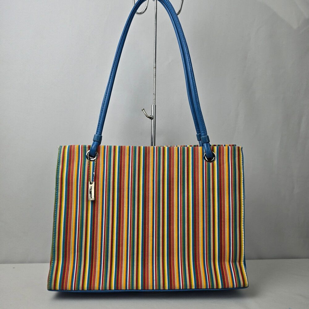 Sag Harbor Blue Stripped Shoulder Purse